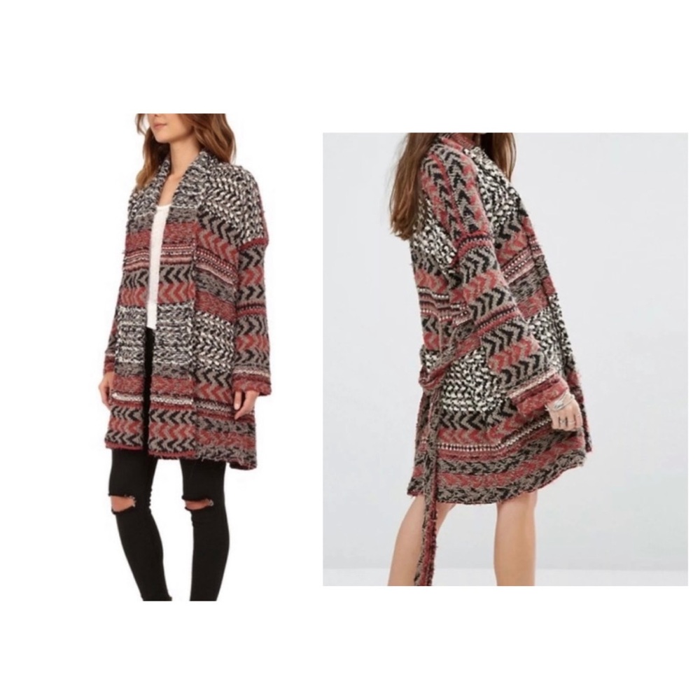 Free People Lona Long Shaggy Oversized Cardigan Sweater Size Small